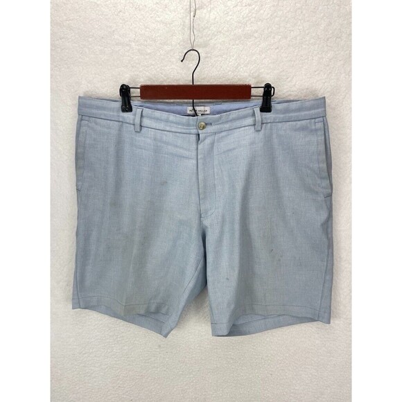 Peter Millar Chino Shorts Men’s Size 38 Blue Pastel Flat Front 9” Inseam - Picture 1 of 8